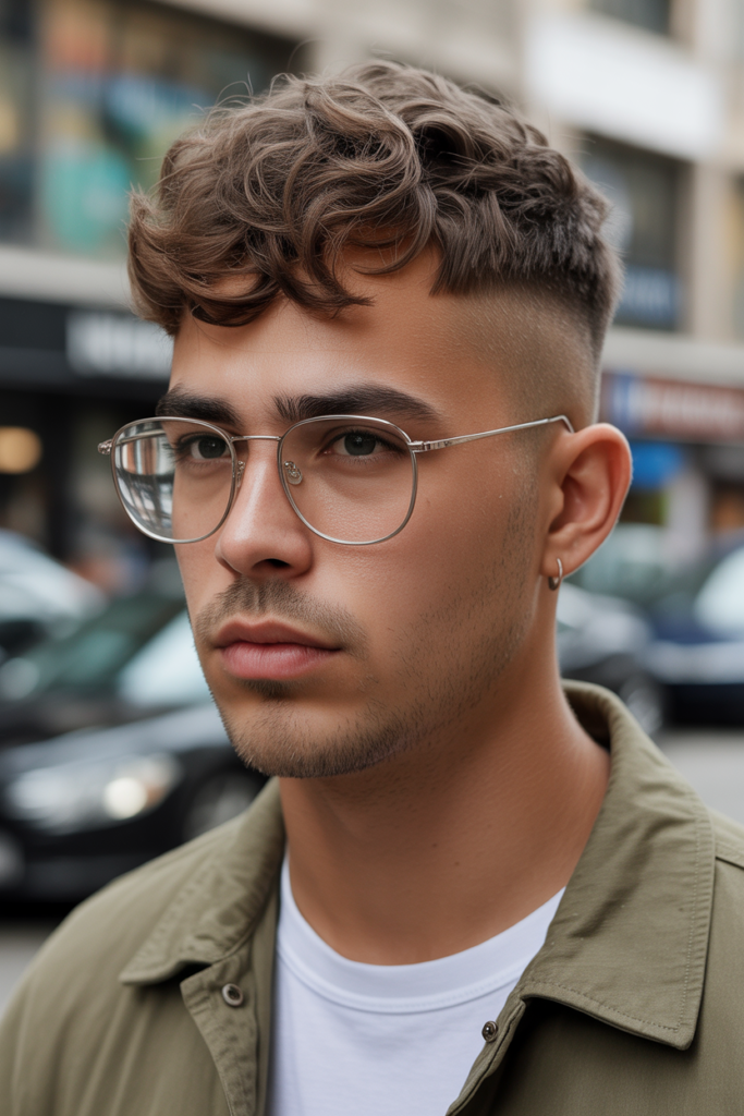 the textured crop haircut works especially well with thin or round frames.